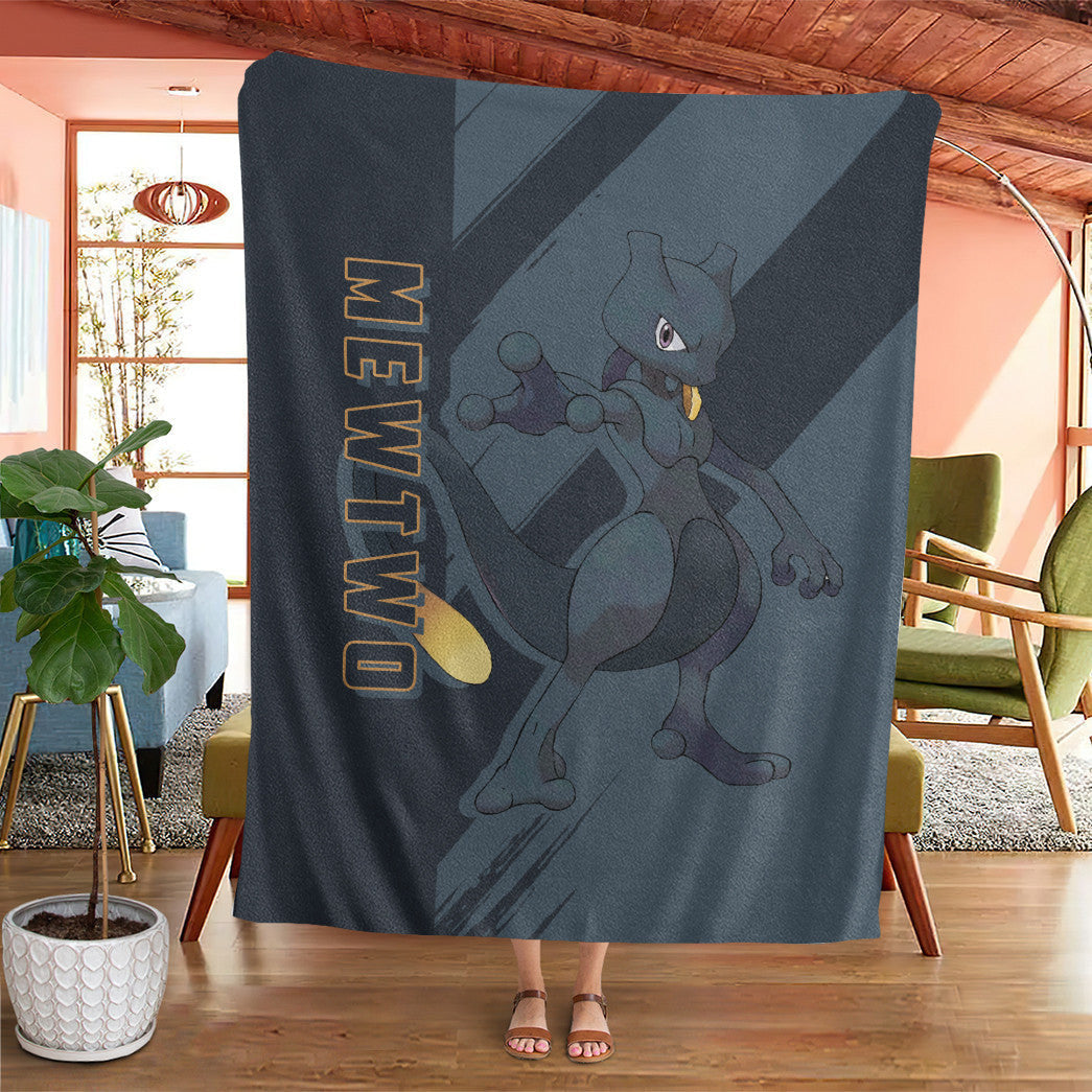 Anime Pkm Dark Mewtwo Custom Soft Blanket XO10032216