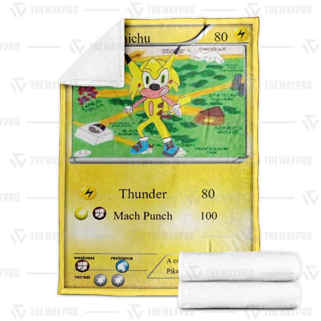 Anime Pkm Sonichu Custom Soft Blanket