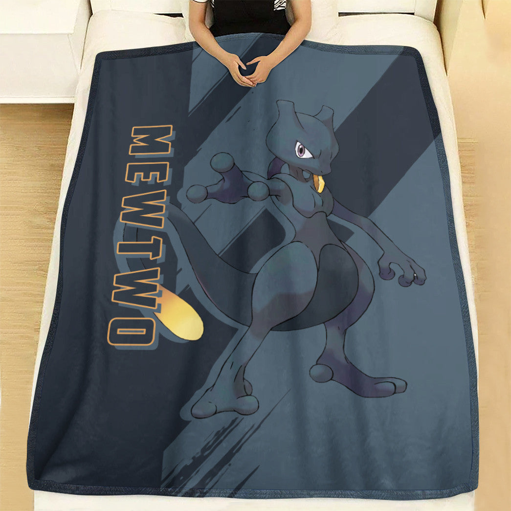 Anime Pkm Dark Mewtwo Custom Soft Blanket XO10032216