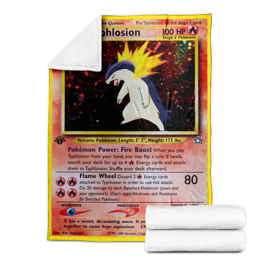 Anime Pkm Typhlosion 1St Edition Custom Soft Blanket