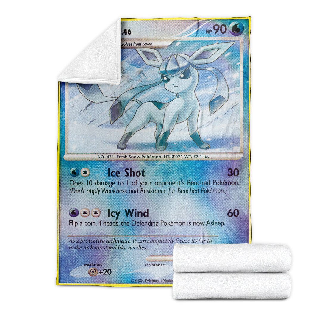 Anime Pkm Glaceon Majestic Dawn Custom Soft Blanket