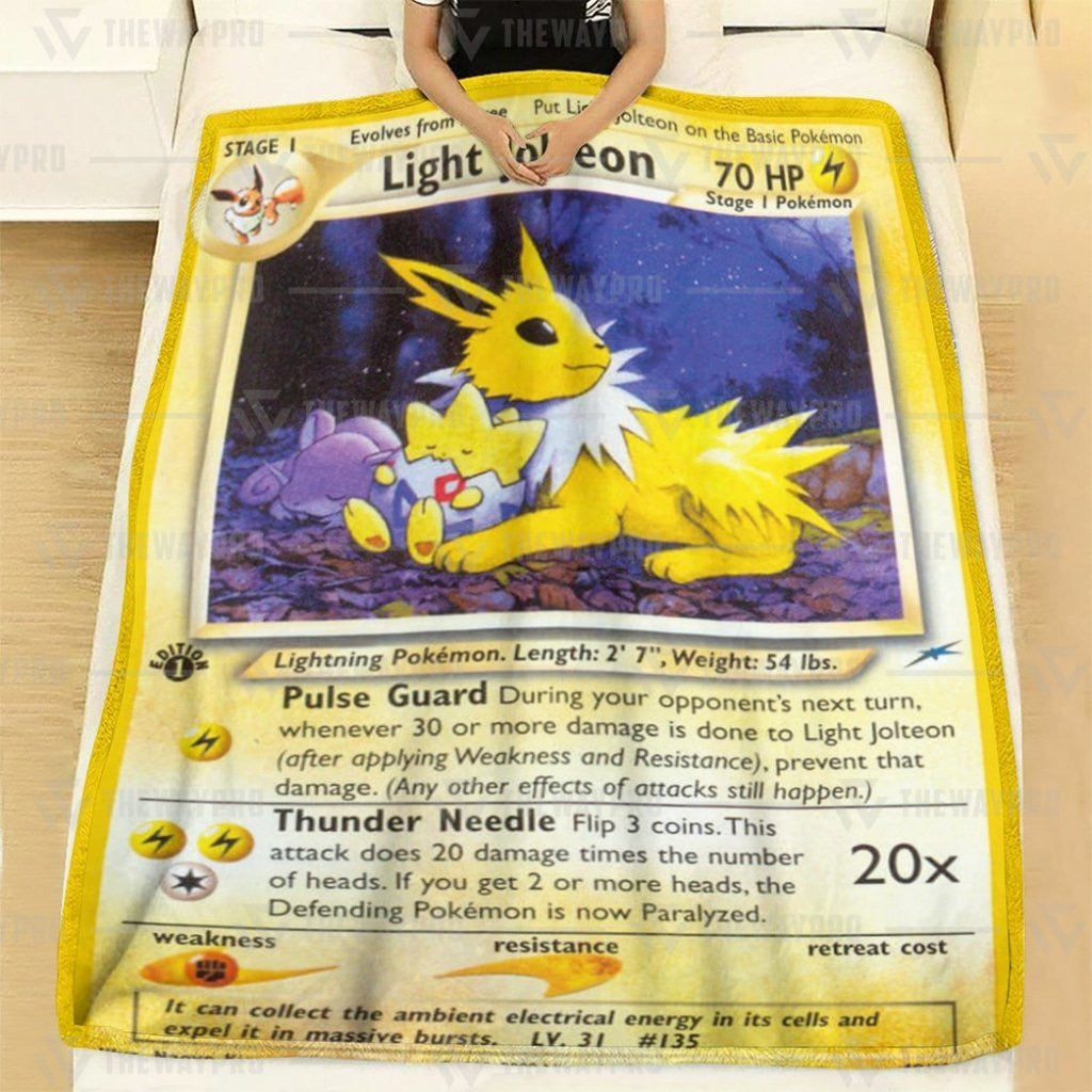 Anime Pkm Light Jolteon Neo Destiny Custom Soft Blanket