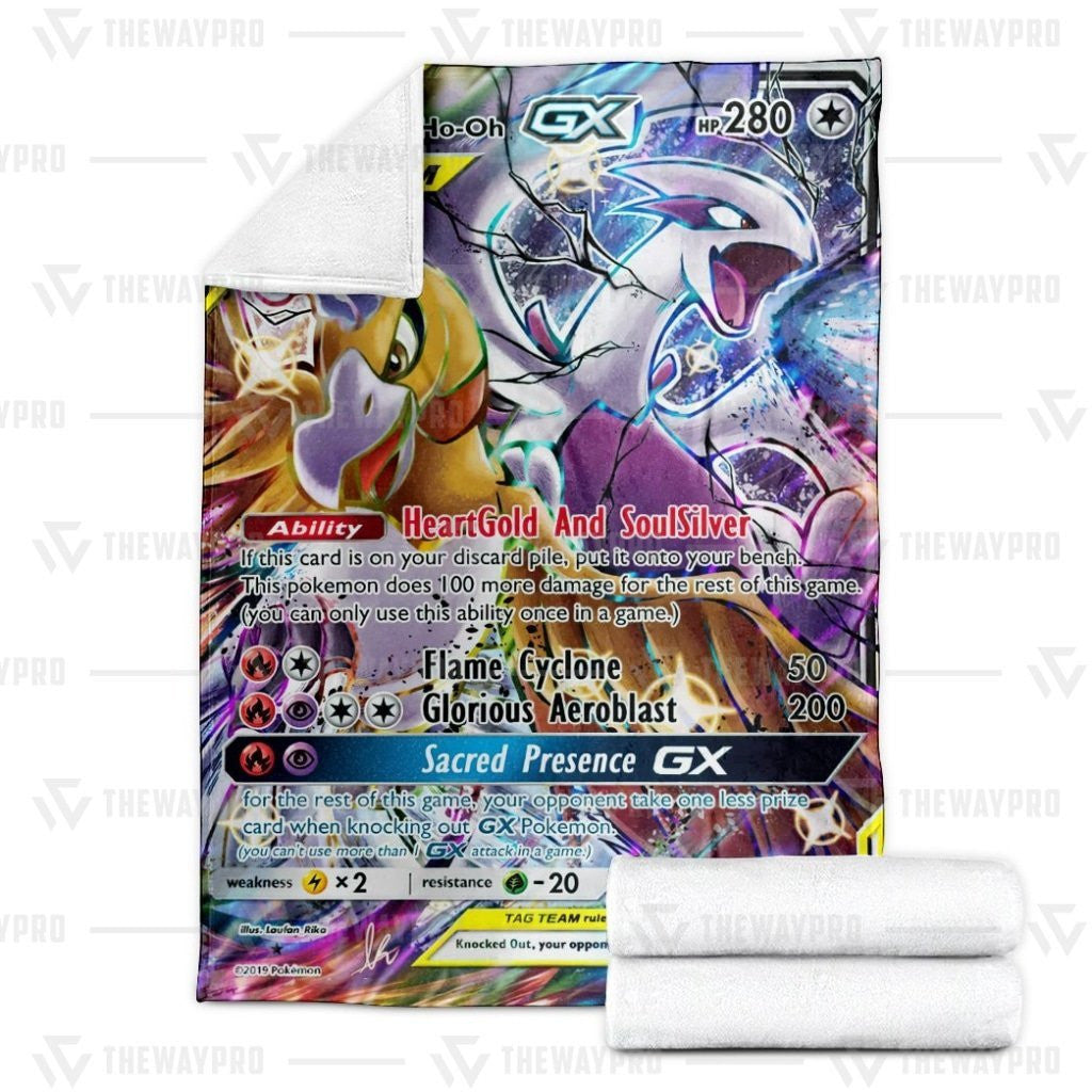 Anime Pkm Lugia And Ho-Oh Gx Custom Soft Blanket