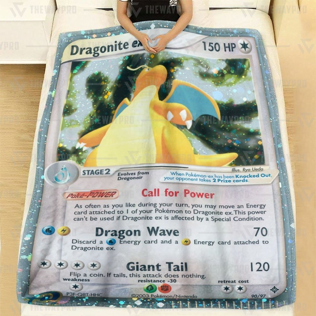 Anime Pkm Dragonite Ex Dragon Custom Soft Blanket