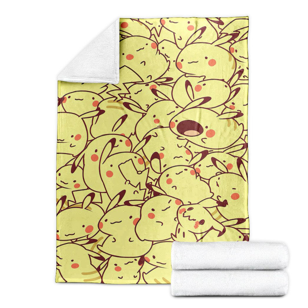 Anime Pkm Pikachu Custom Soft Blanket