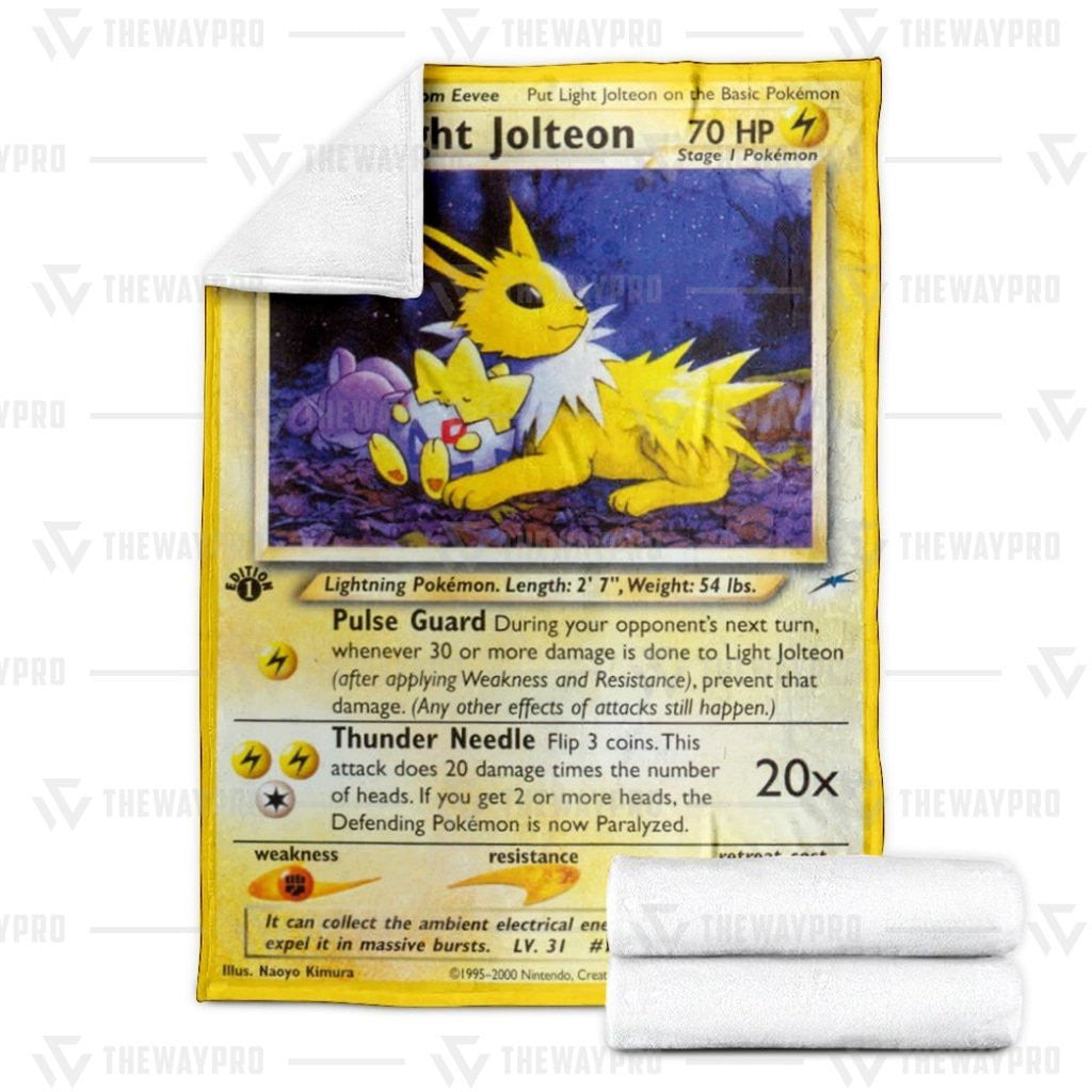 Anime Pkm Light Jolteon Neo Destiny Custom Soft Blanket