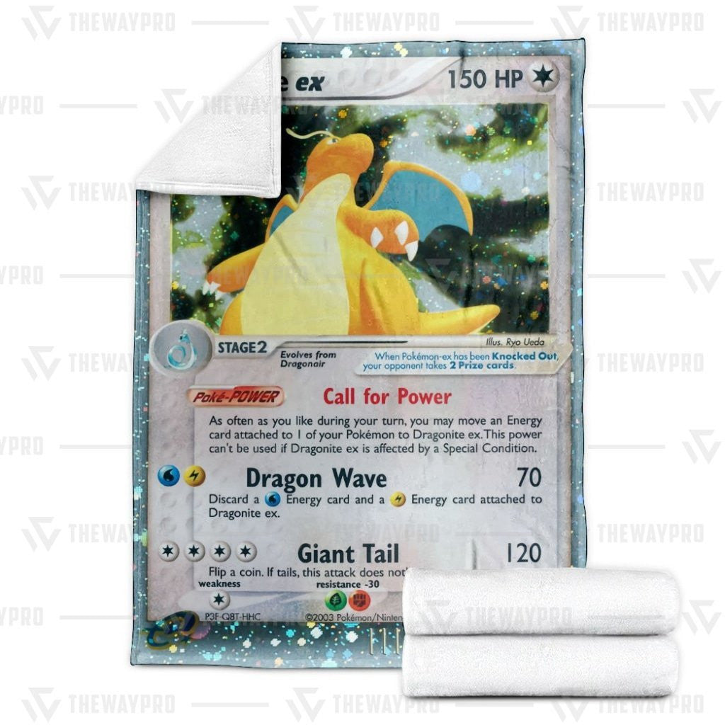 Anime Pkm Dragonite Ex Dragon Custom Soft Blanket