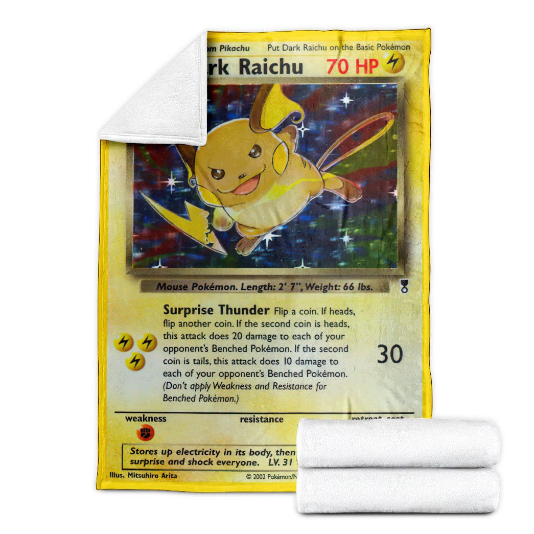 Anime Pkm Dark Raichu Legendary Collection Custom Soft Blanket