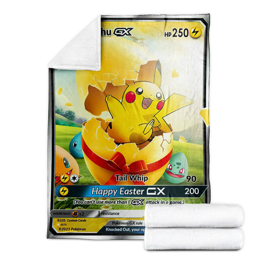 Anime Pkm Easter Pikachu Gx! Custom Soft Blanket