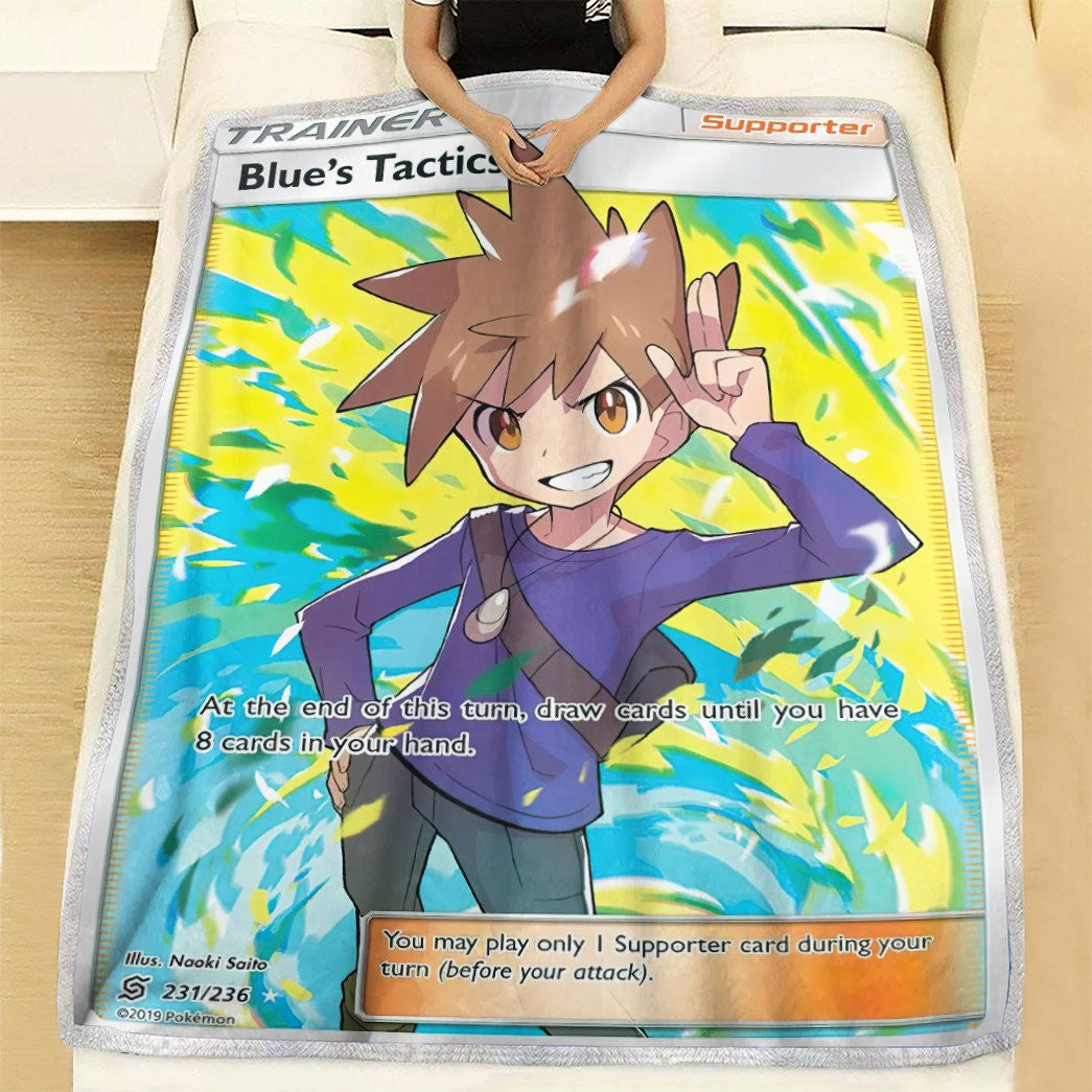 Anime Pkm Blues Tactics Trainer Custom Soft Blanket