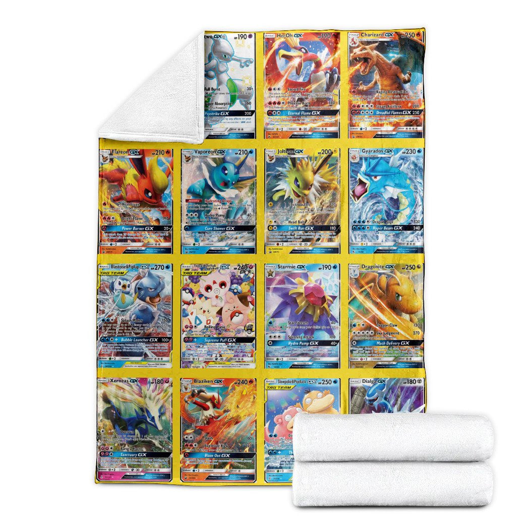 Anime Pkm Gx Cards Version 3 Custom Soft Blanket