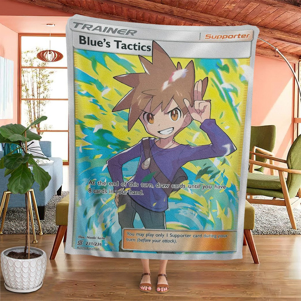 Anime Pkm Blues Tactics Trainer Custom Soft Blanket