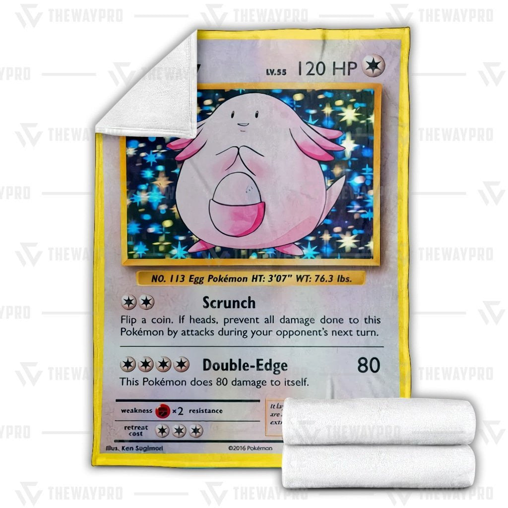 Anime Pkm Chansey Custom Soft Blanket