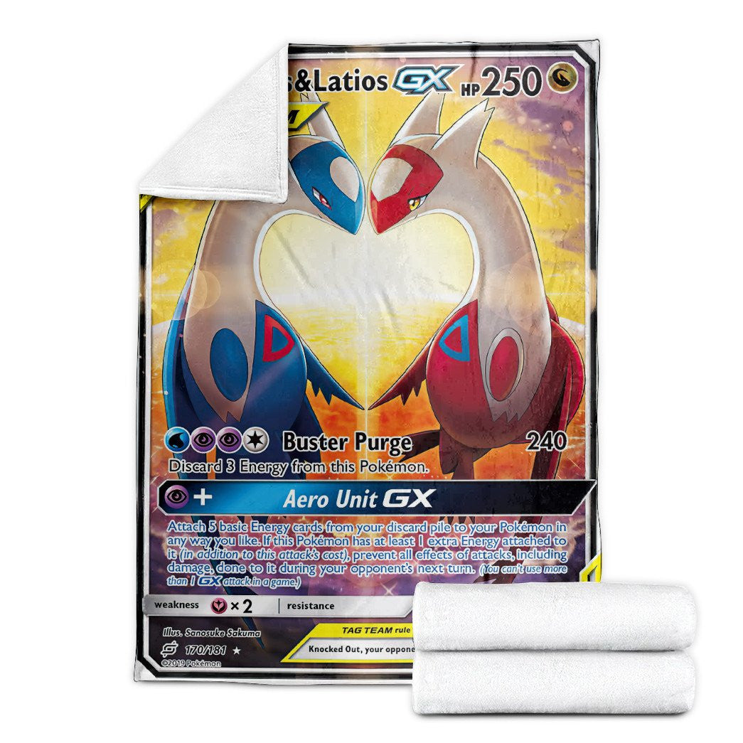 Anime Pkm Latias & Latios-Gx Team Up Custom Soft Blanket