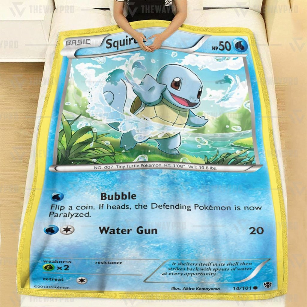 Anime Pkm Squirtle Custom Soft Blanket