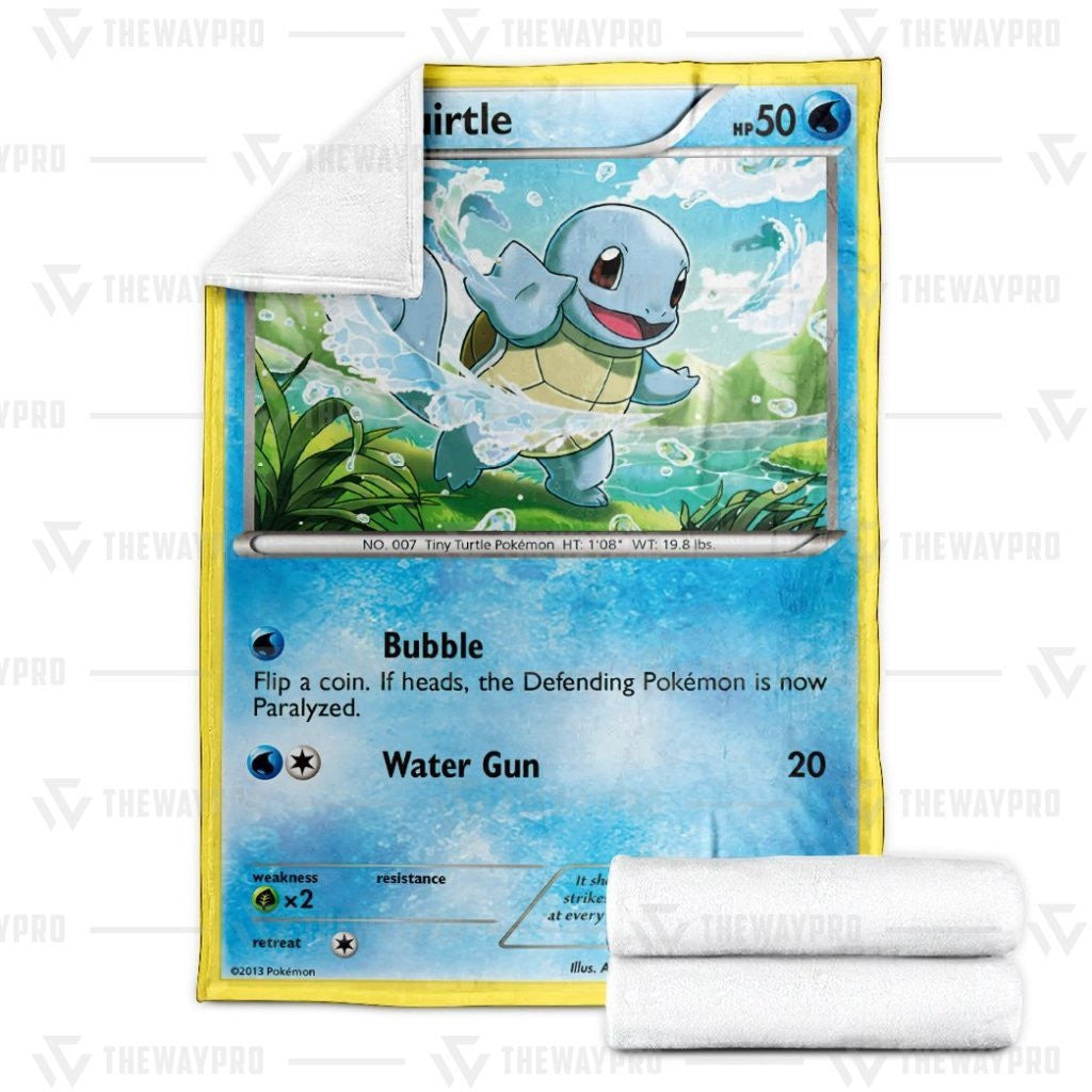 Anime Pkm Squirtle Custom Soft Blanket