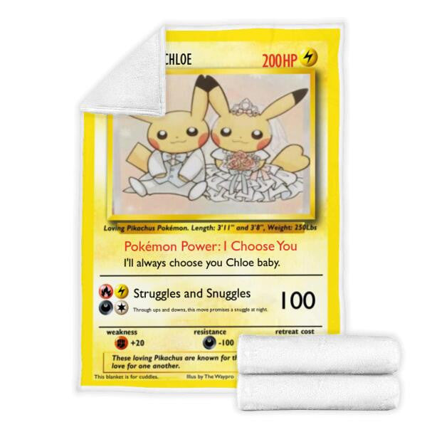 Anime Pkm Pikachu In Love Custom Soft Blanket - Design Can Be Customized