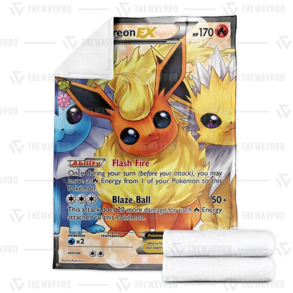 Anime Pkm Flareon-Ex Generations Custom Soft Blanket