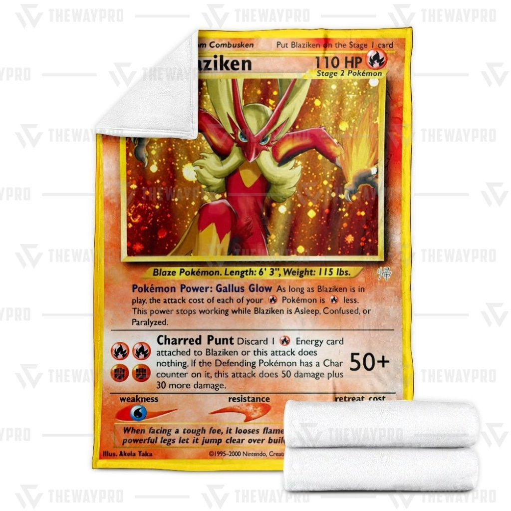 Anime Pkm Blaziken Custom Soft Blanket