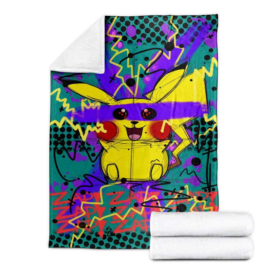 Anime Custom Pikachu Art Soft Blanket