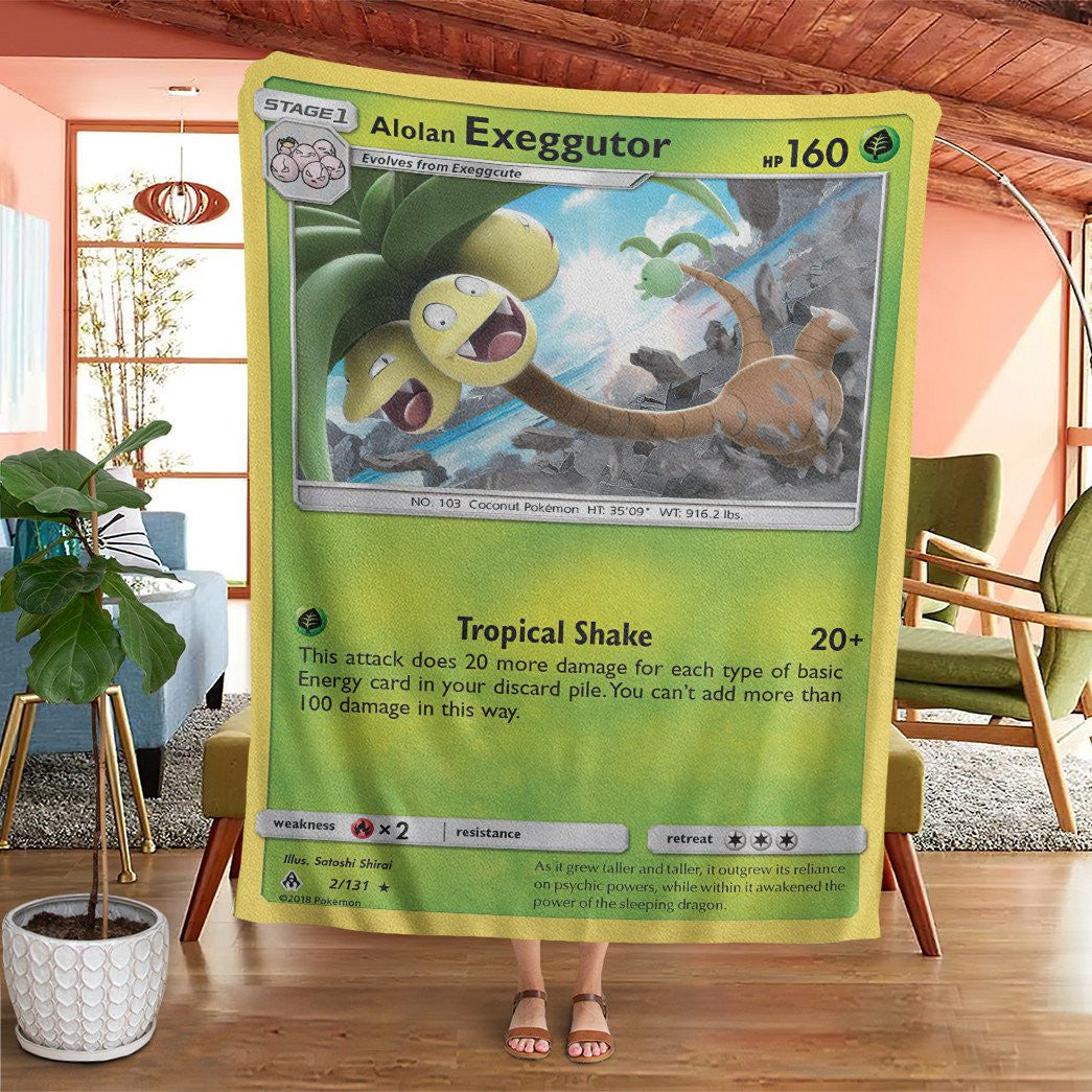 Anime Pkm Alolan Exeggutor Forbidden Light Custom Soft Blanket