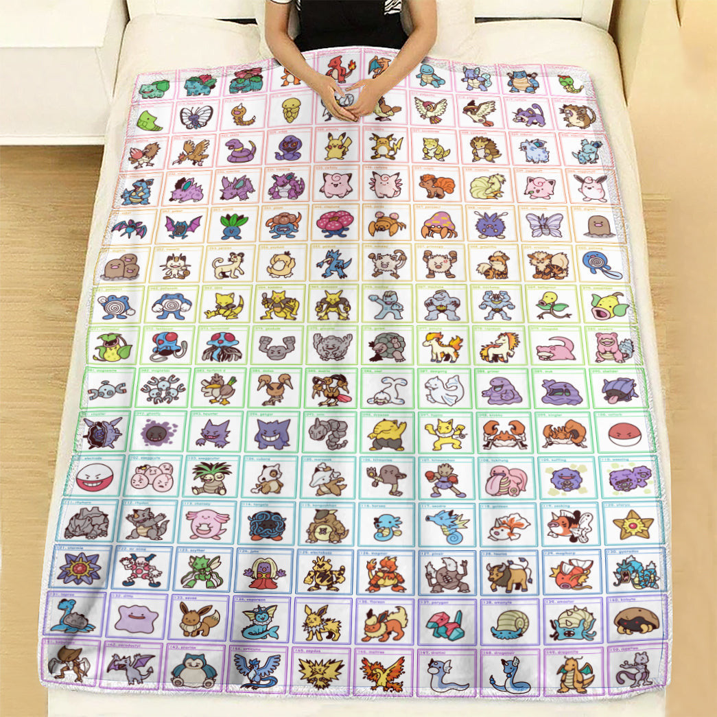 Anime Pkm 151 Original Poke Custom Soft Blanket