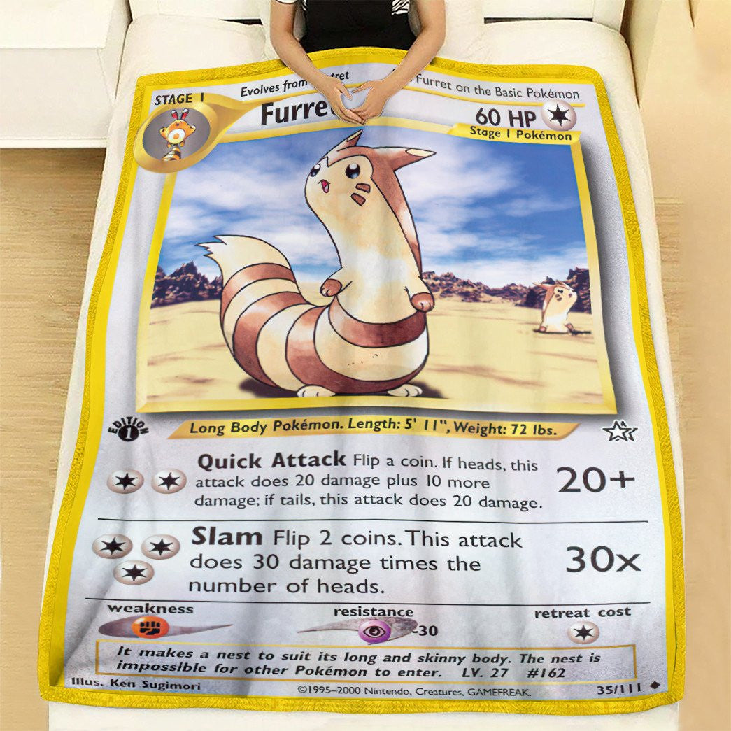 Anime Pkm Furret Neo Genesis Custom Soft Blanket