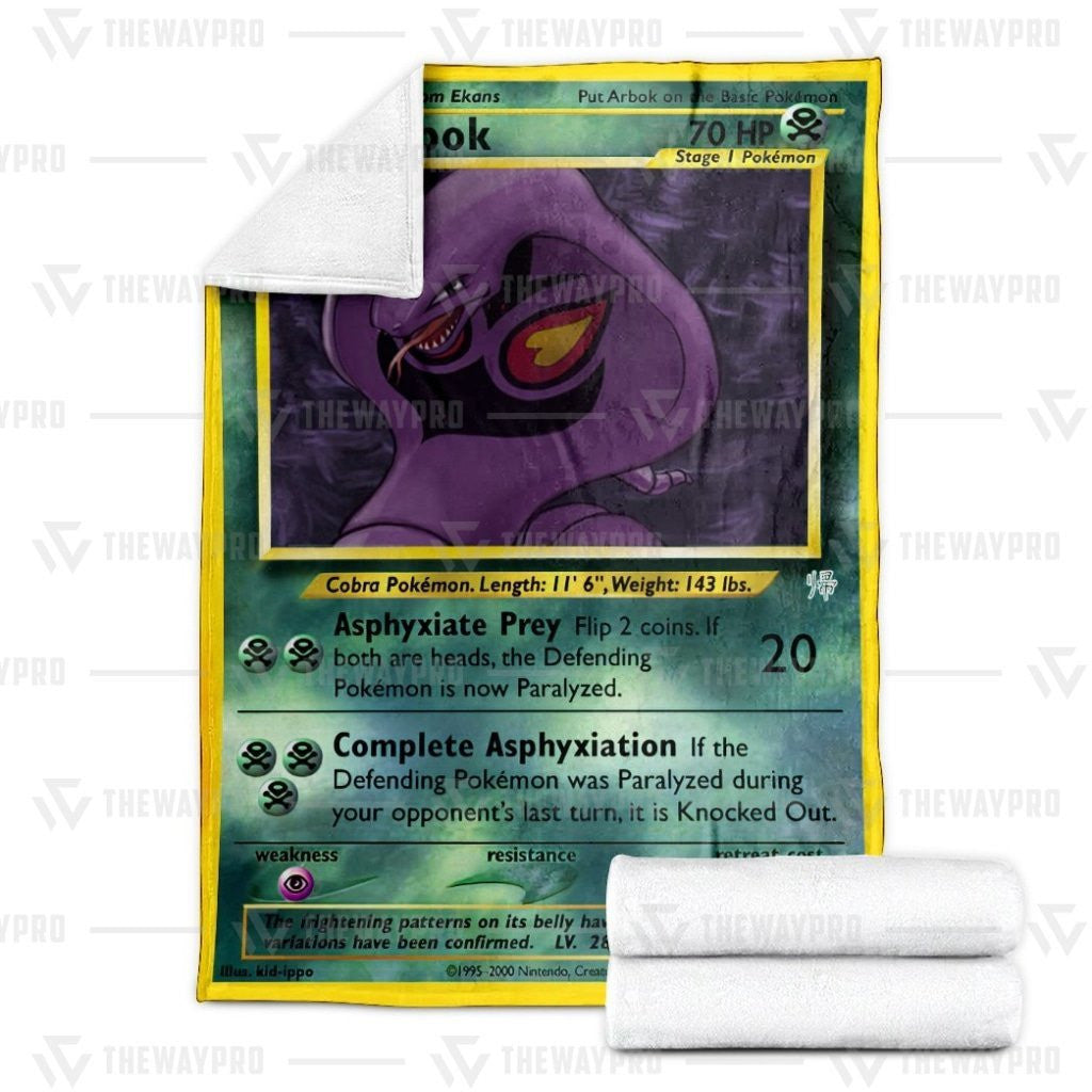 Anime Pkm Arbok Custom Soft Blanket