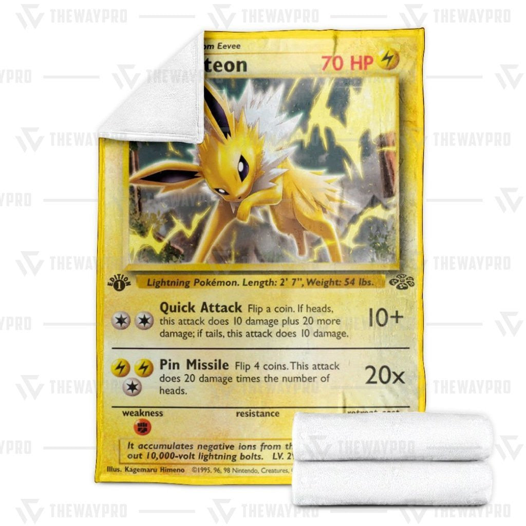 Anime Pkm Jolteon Custom Soft Blanket