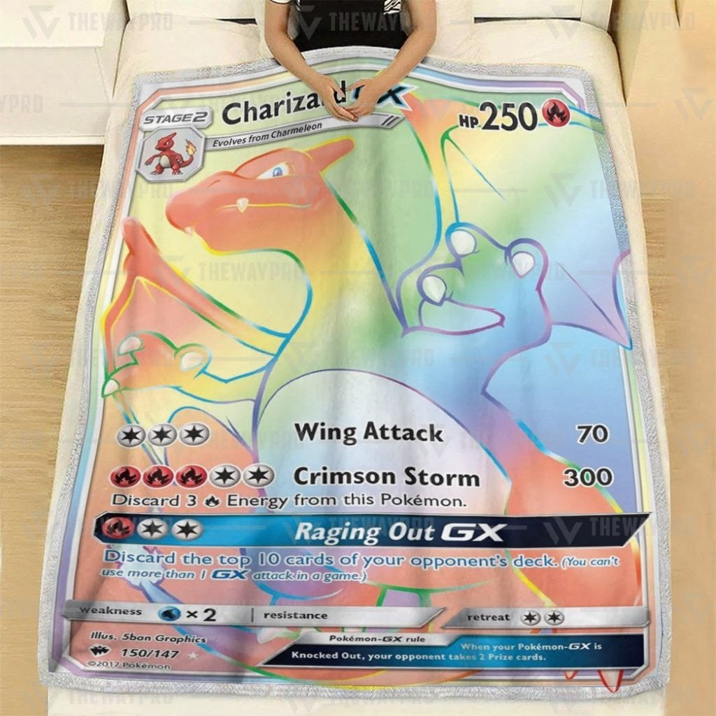 Anime Pkm Charizard-Gx Custom Soft Blanket