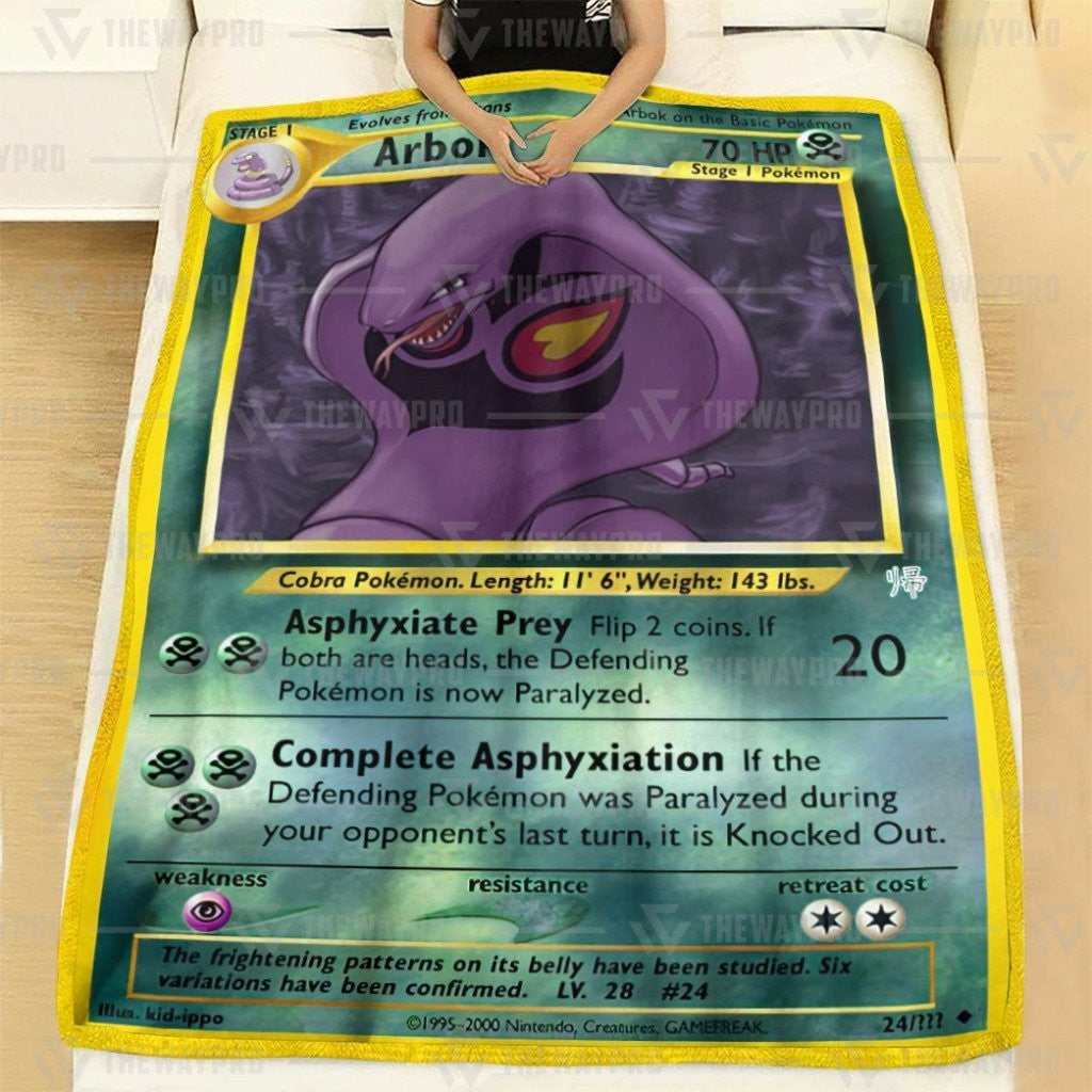 Anime Pkm Arbok Custom Soft Blanket