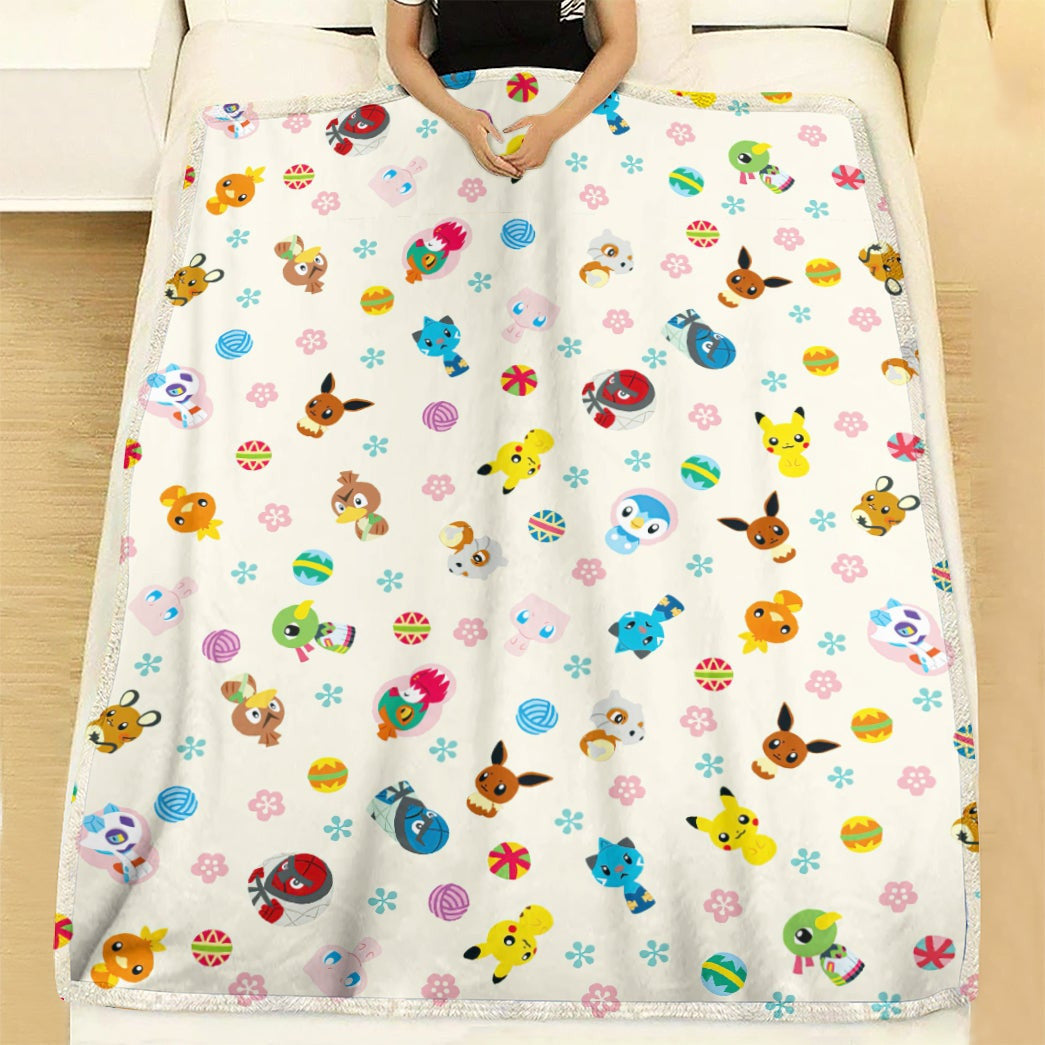 Anime Pkm Poke Toy Custom Soft Blanket