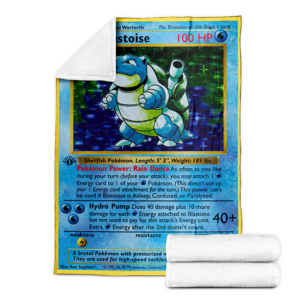 Anime Pkm Blastoise First Edition Custom Soft Blanket