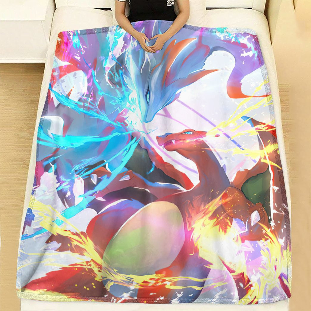 Anime Pkm Charizard Art Custom Soft Blanket