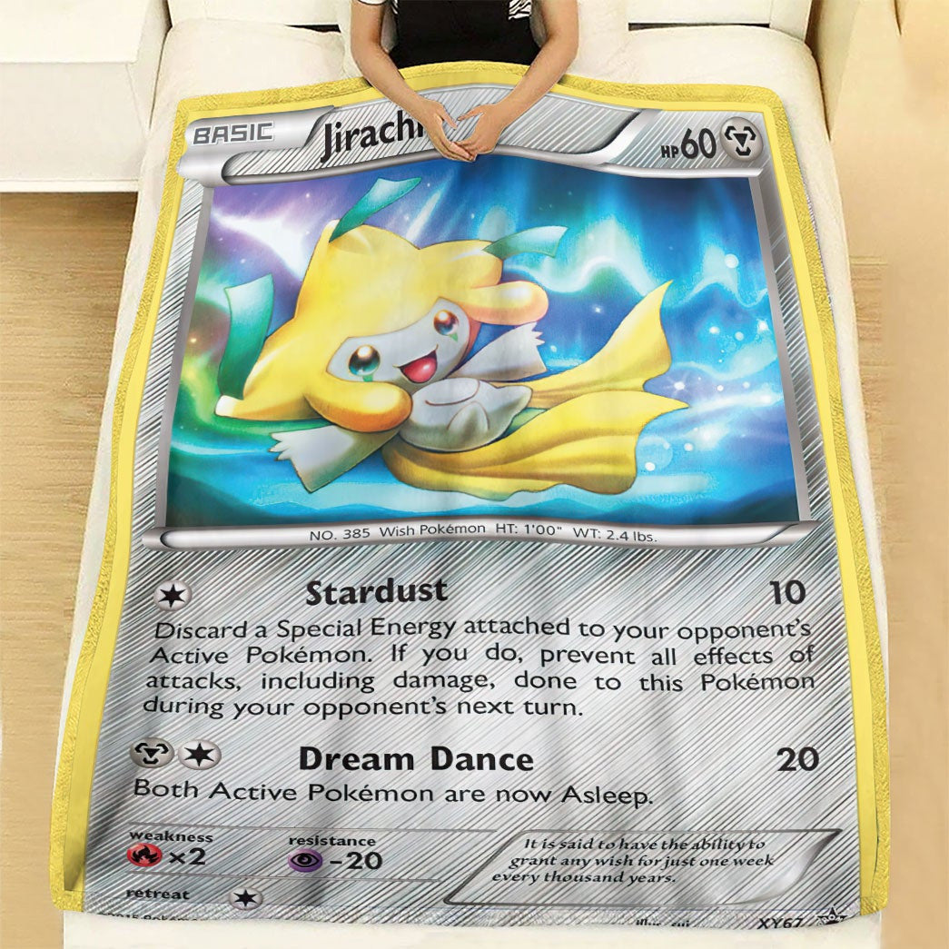 Anime Pkm Jirachi Xy Promos Custom Soft Blanket