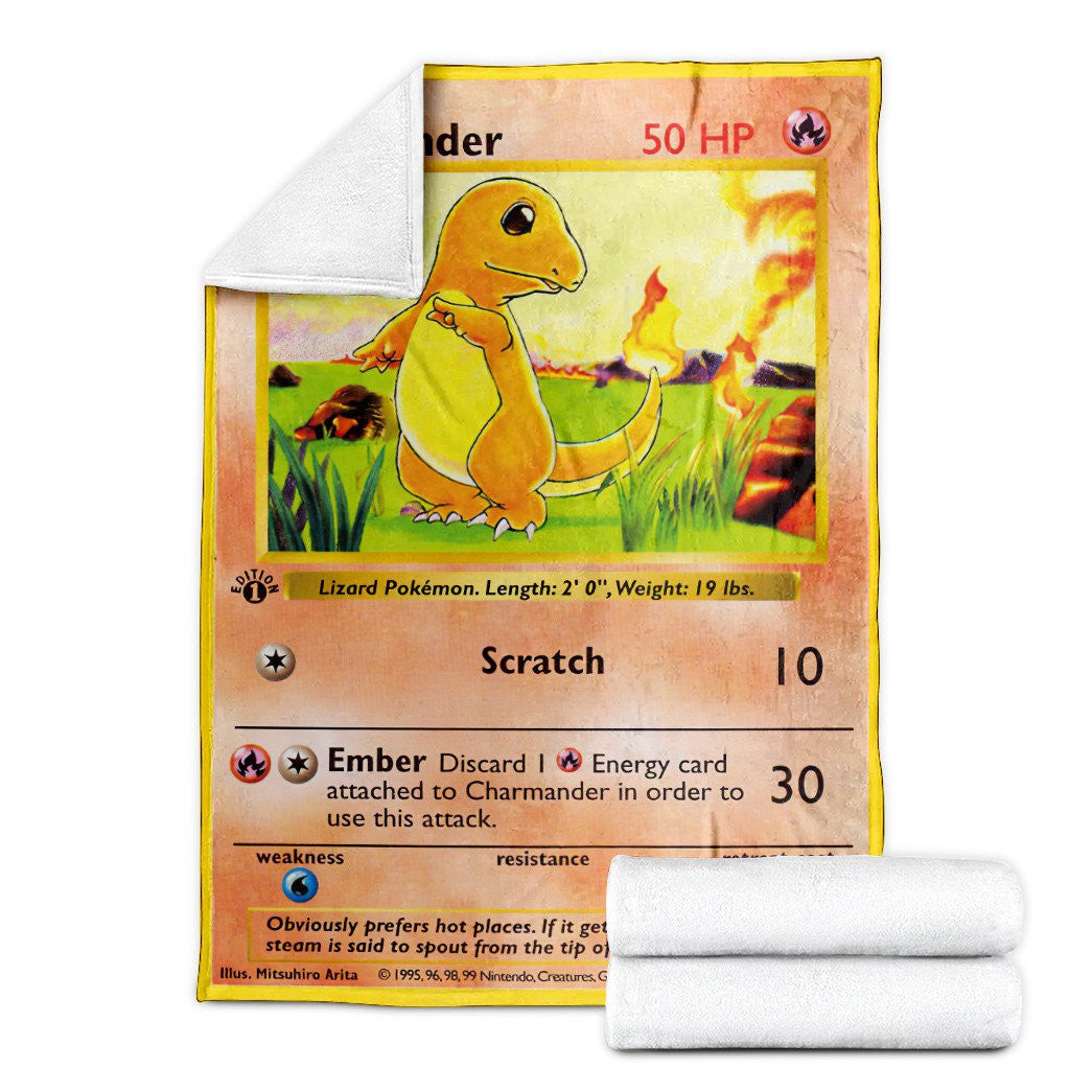 Anime Charmander Base Set Custom Soft Blanket Xprovibe