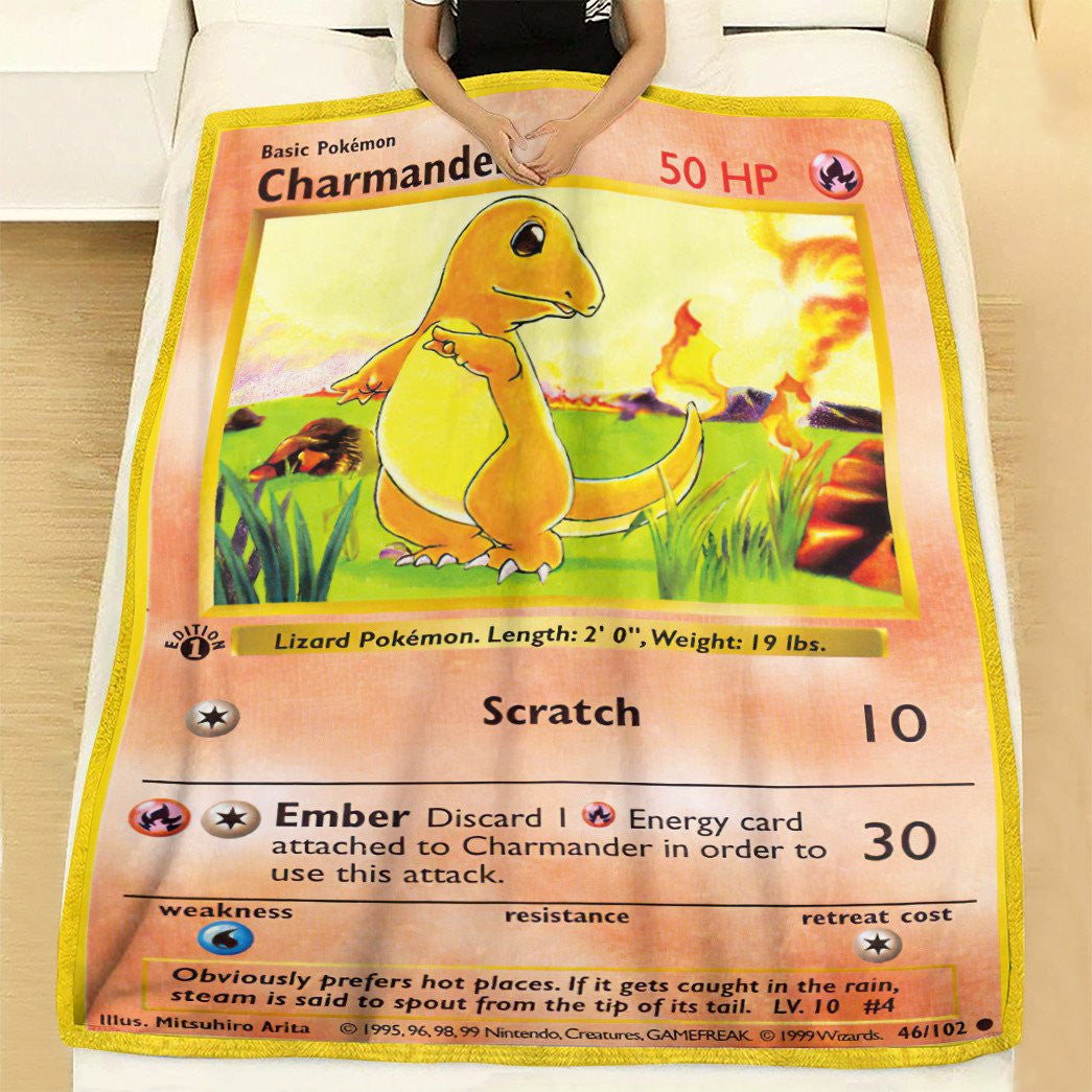 Anime Charmander Base Set Custom Soft Blanket Xprovibe