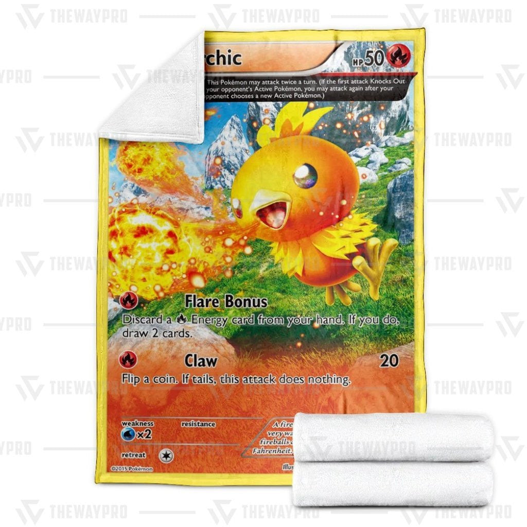 Anime Pkm Torchic Primal Clash Custom Soft Blanket