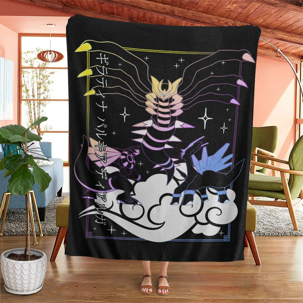 Anime Pkm Dialga Palkia Giratina Soft Blanket