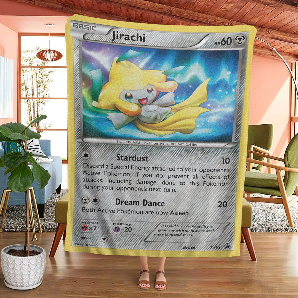 Anime Pkm Jirachi Xy Promos Custom Soft Blanket