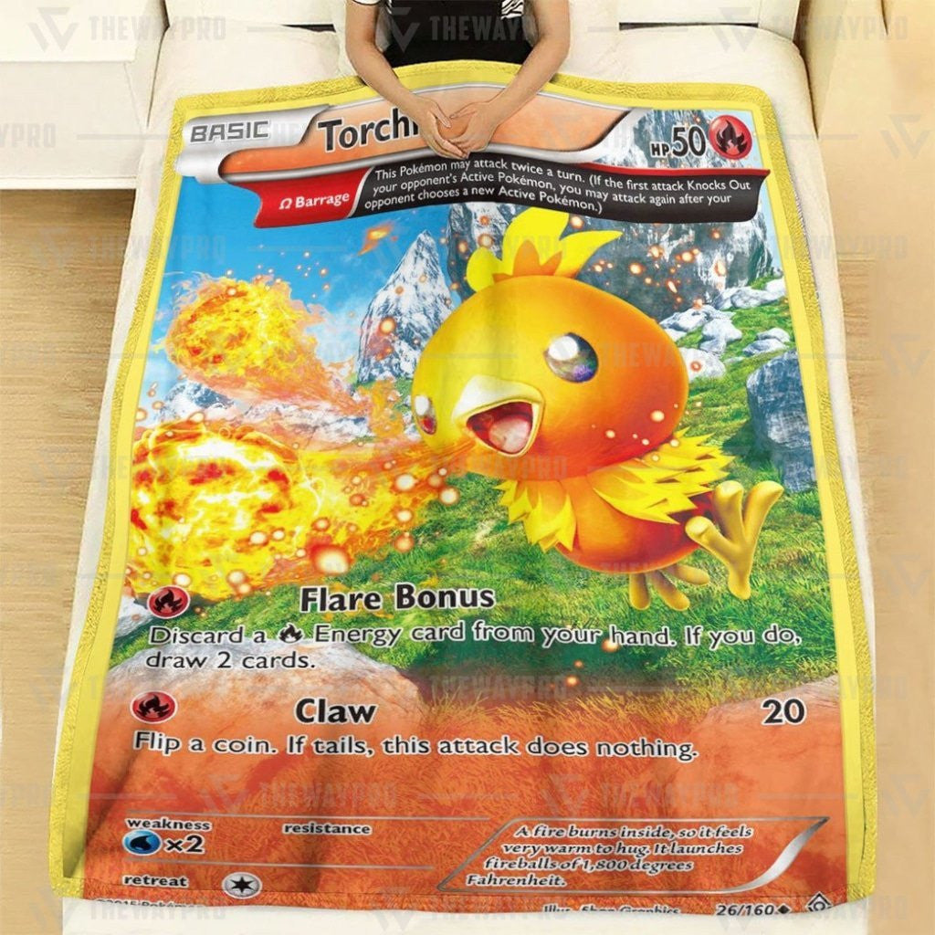 Anime Pkm Torchic Primal Clash Custom Soft Blanket