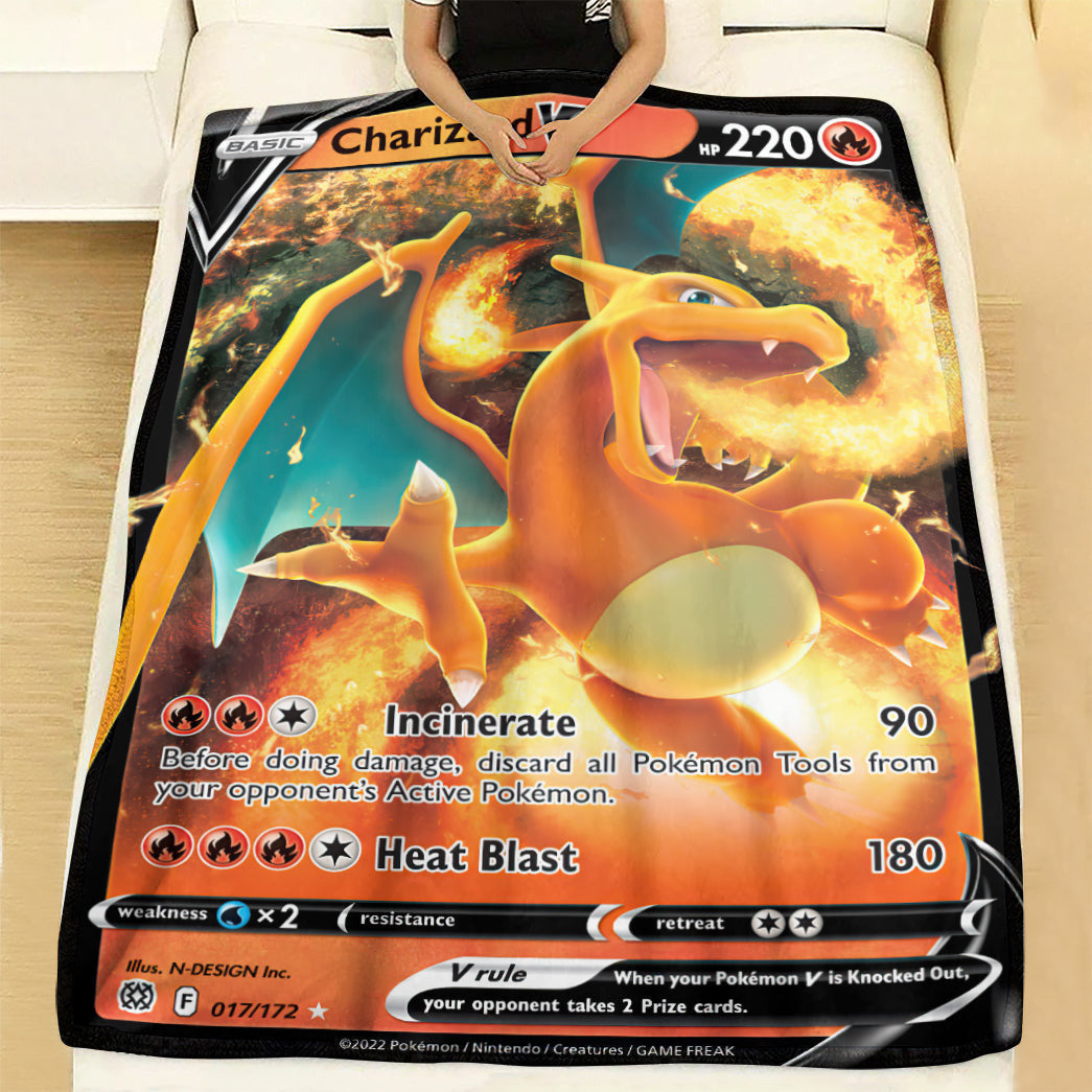 Anime Pkm Charizard V 2022 Soft Blanket