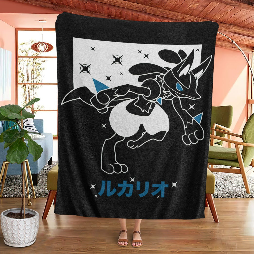 Anime Pkm Lucario Soft Blanket