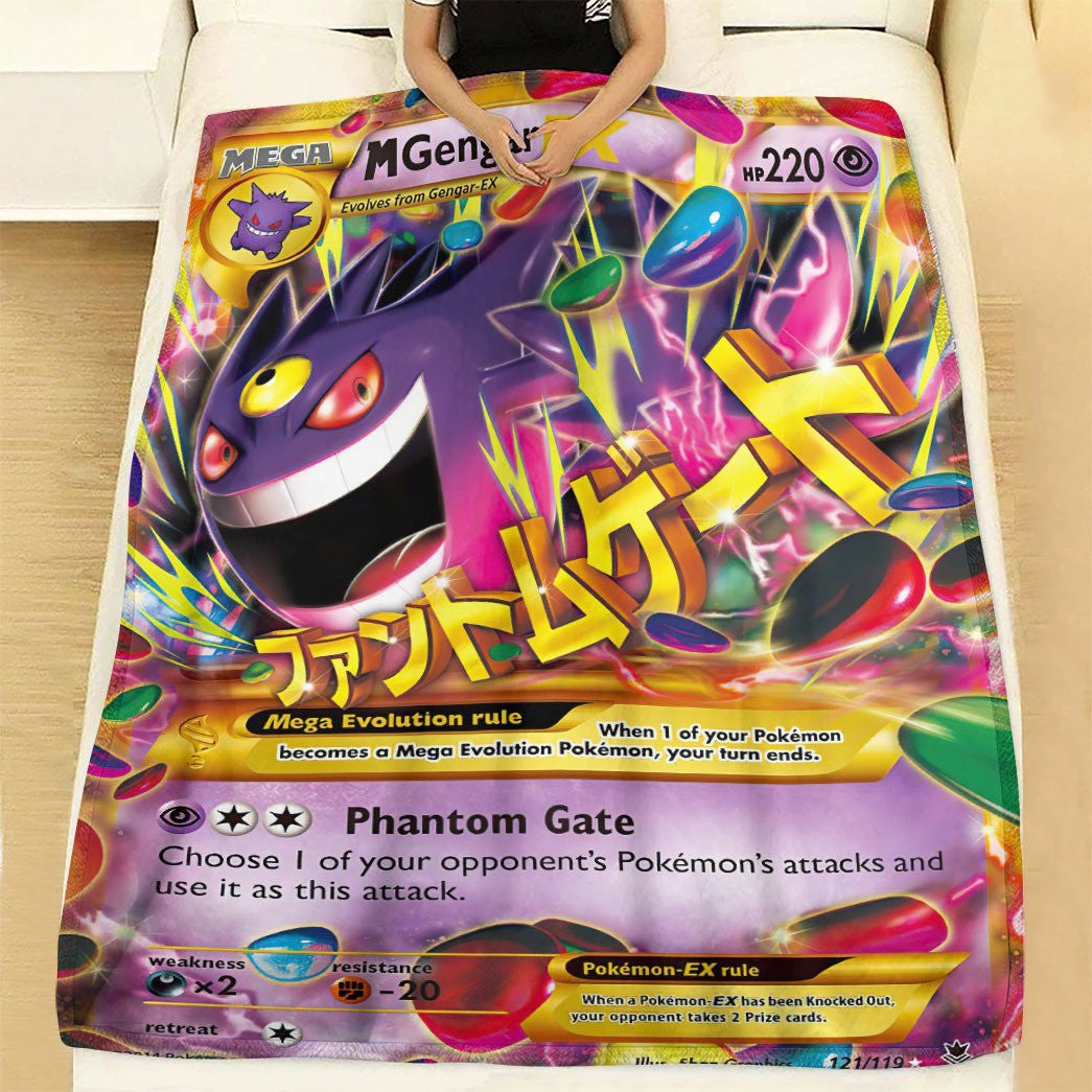 Anime Pkm M Gengar Ex Phantom Forces Custom Soft Blanket