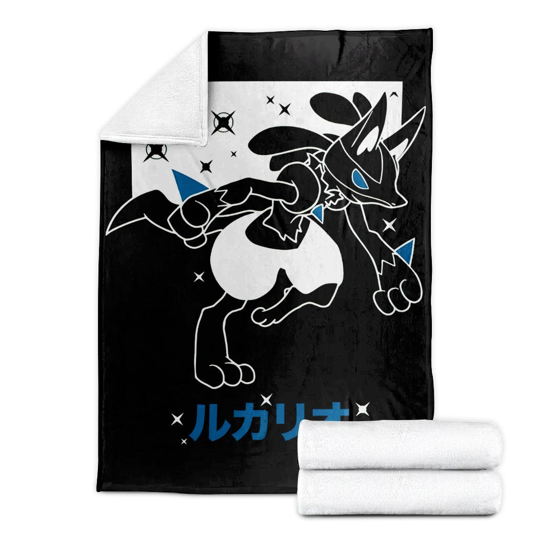 Anime Pkm Lucario Soft Blanket