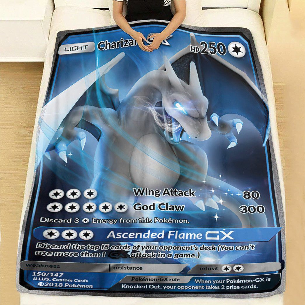 Anime Pkm Shadow & Light Charizard Gx Custom Soft Blanket