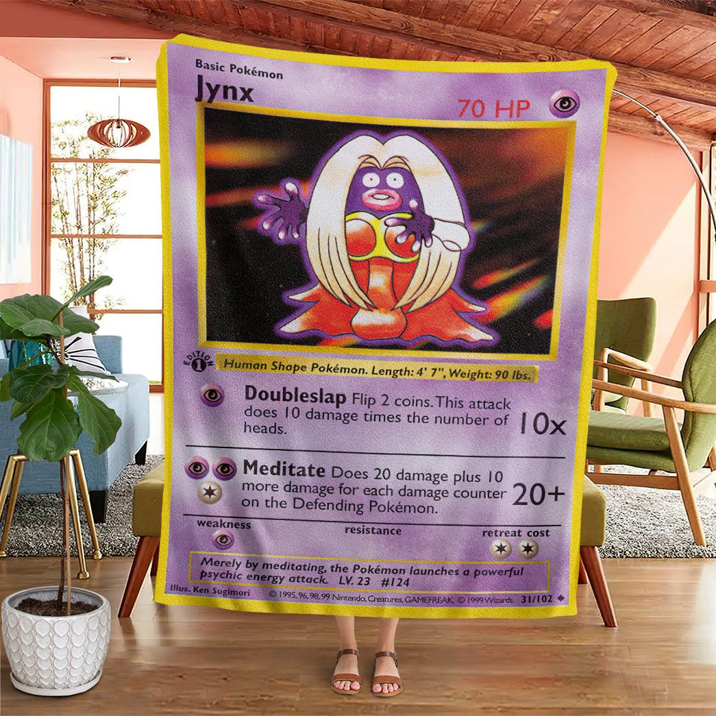 Anime Pkm Jynx Base Set Custom Soft Blanket