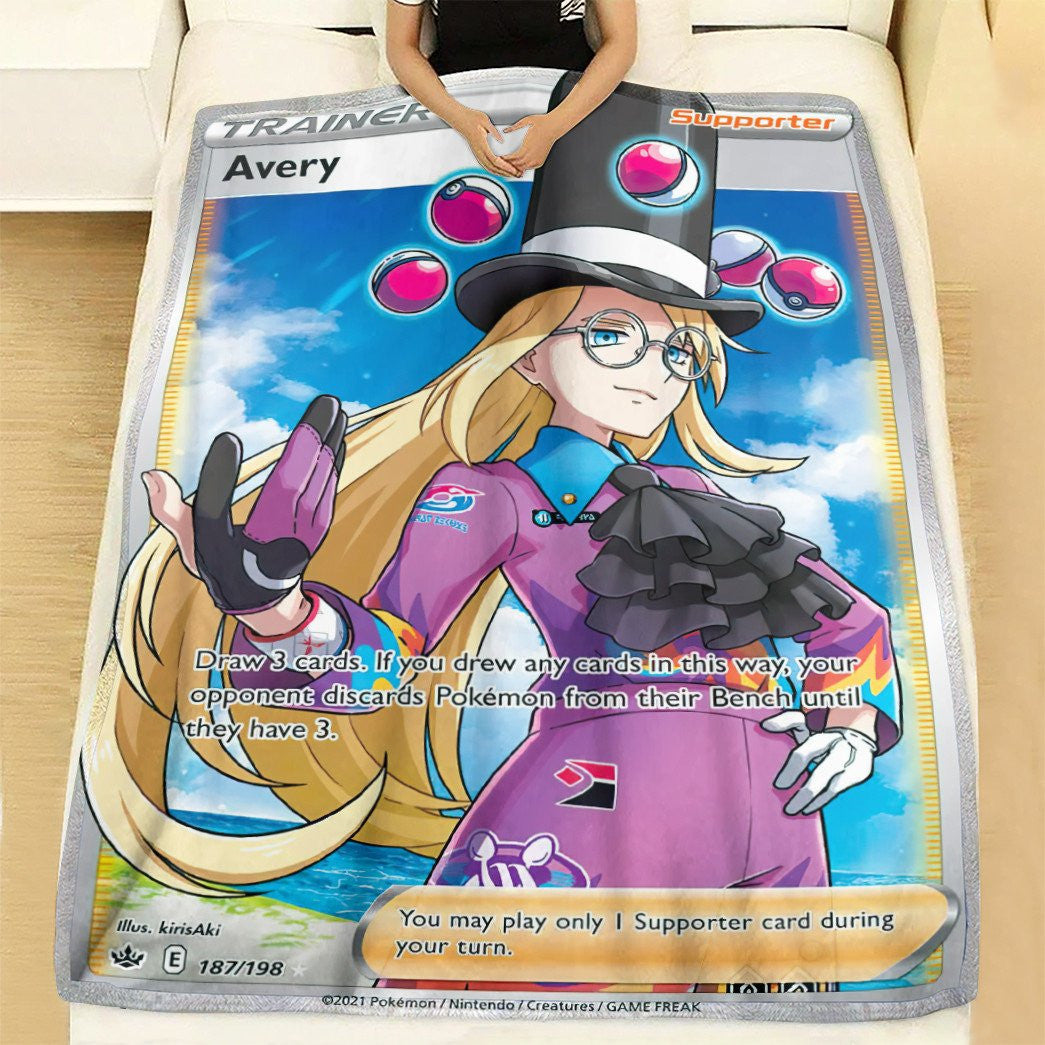 Anime Pkm Avery Trainer Custom Soft Blanket