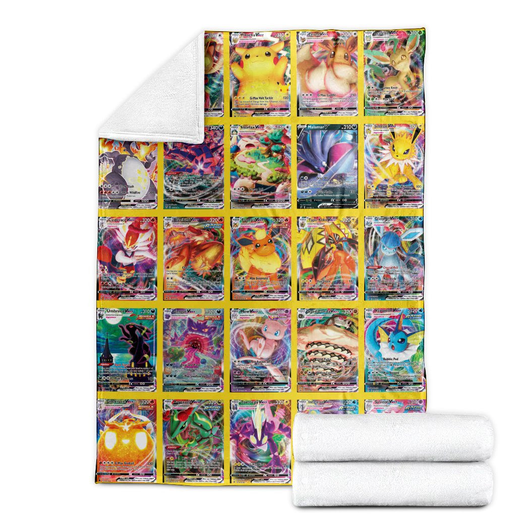 Anime Pkm Vmax Cards 2 Custom Soft Blanket