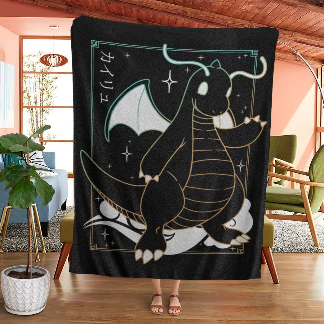 Anime Pkm Dragonite Soft Blanket